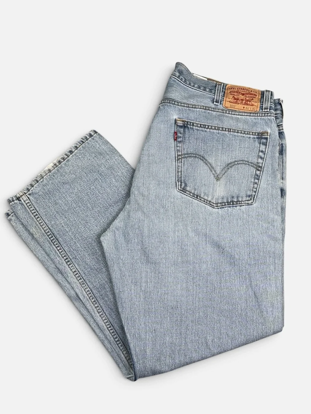 Levi’s 505 Regular Fit Men’s Jeans 42x30 Light Wash Blue